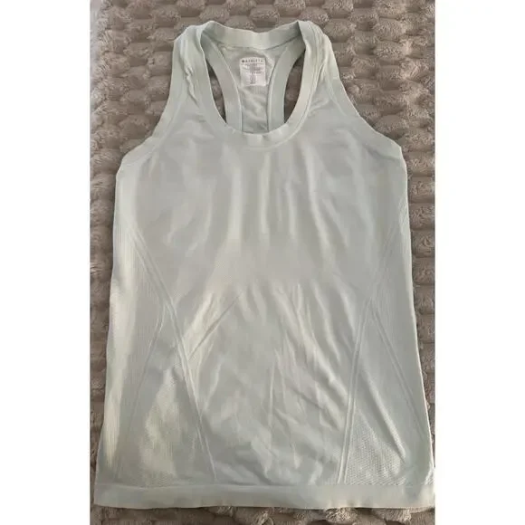 Athleta Womens Tank Green Racerback, White Half Zip, Blue Long Sleeve Lot Size S - Picture 5 of 16